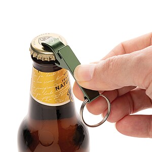 RCS recycled aluminum bottle and can opener, green