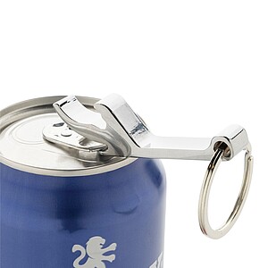 RCS recycled zinc alloy bottle opener keychain, silver
