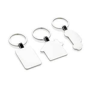 RCS recycled zinc alloy house keyring, silver