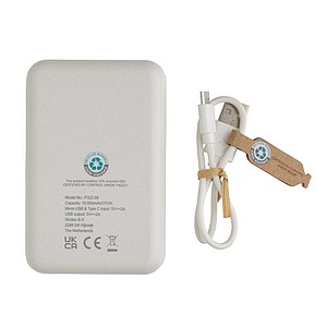 RCS standard recycled plastic 10.000 mAh powerbank