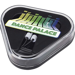 Rebel earbuds with recycled plastic storage box, solid black