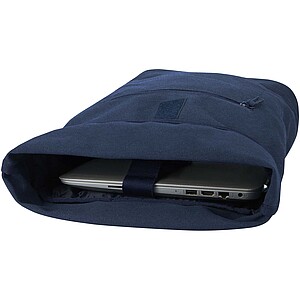 Recanvas 14” GRS recycled rolltop backpack 16L, navy