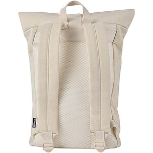 Recanvas 14” GRS recycled rolltop backpack 16L, sandstone
