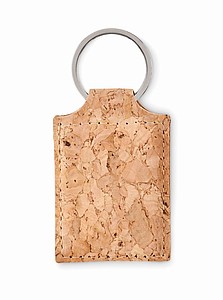 Rectangular cork key ring