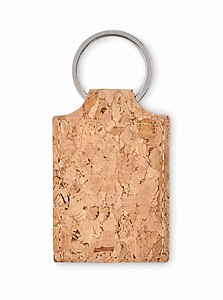 Rectangular cork key ring