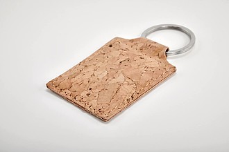 Rectangular cork key ring