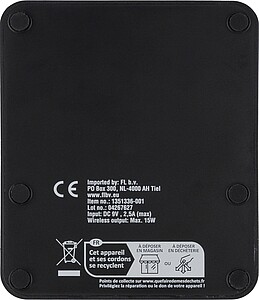 Recycled ABS 3-in-1 wireless charger Elias, black