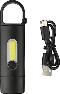 Recycled ABS mini flashlight Zai, black