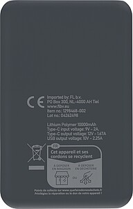 Recycled ABS powerbank Rayen, black