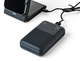 Recycled ABS powerbank Rayen, black