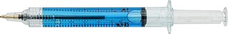 Recycled ABS syringe shaped ballpen Dr. David, light blue