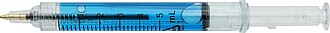 Recycled ABS syringe shaped ballpen Dr. David, light blue