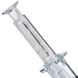Recycled ABS syringe shaped ballpen Dr. David, light blue