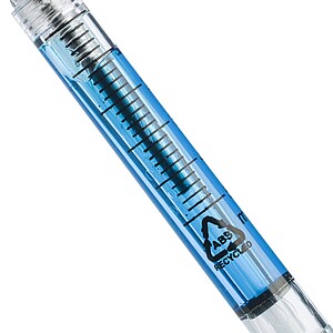 Recycled ABS syringe shaped ballpen Dr. David, light blue