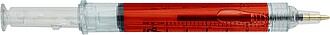 Recycled ABS syringe shaped ballpen Dr. David, red