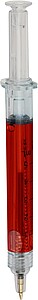 Recycled ABS syringe shaped ballpen Dr. David, red