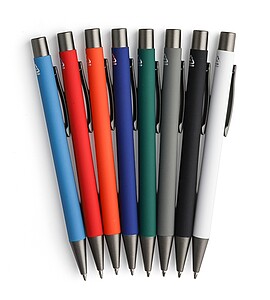 Recycled aluminium ballpen Emmett, light blue