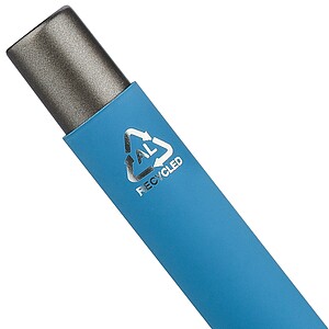 Recycled aluminium ballpen Emmett, light blue
