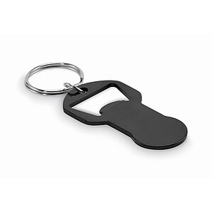 Recycled aluminium bottle opener k, black