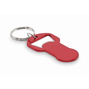 Recycled aluminium bottle opener k, red