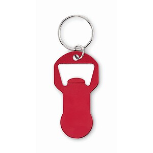 Recycled aluminium bottle opener k, red