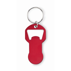 Recycled aluminium bottle opener k, red