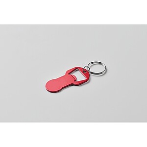 Recycled aluminium bottle opener k, red