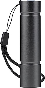 Recycled aluminium COB flashlight Sami, black