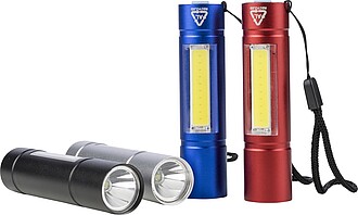 Recycled aluminium COB flashlight Sami, silver