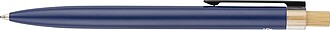 Recycled aluminium lacquered push ballpen Maren, blue