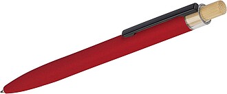 Recycled aluminium lacquered push ballpen Maren, red