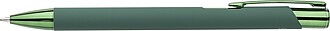 Recycled aluminium rubberized ballpen Anisa, green
