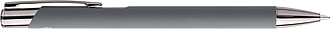 Recycled aluminium rubberized ballpen Anisa, grey