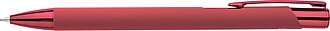 Recycled aluminium rubberized ballpen Anisa, red