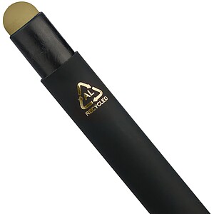 Recycled aluminium rubberized ballpen Formentera, gold
