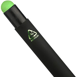 Recycled aluminium rubberized ballpen Formentera, lime