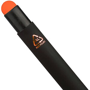 Recycled aluminium rubberized ballpen Formentera, orange