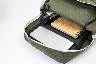 recycled canvas backpack