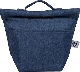 Recycled denim cooler roll-top bag Mira, blue
