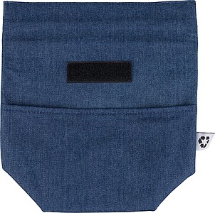 Recycled denim cooler roll-top bag Mira, blue