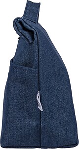 Recycled denim cooler roll-top bag Mira, blue