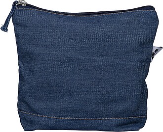 Recycled denim cosmetic bag Orin, blue
