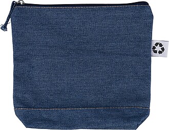 Recycled denim cosmetic bag Orin, blue