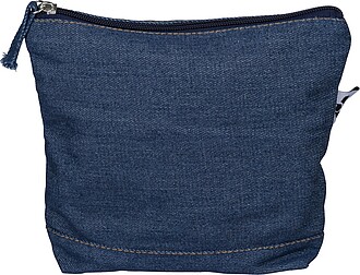 Recycled denim cosmetic bag Orin, blue