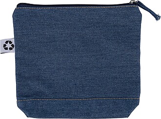 Recycled denim cosmetic bag Orin, blue