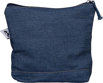 Recycled denim cosmetic bag Orin, blue
