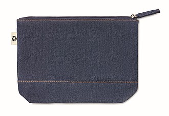 Recycled denim cosmetic pouch