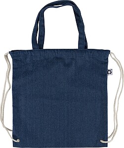 Recycled denim drawstring bag Dex, blue