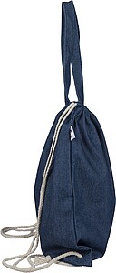 Recycled denim drawstring bag Dex, blue