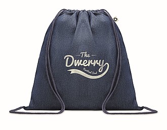Recycled denim drawstring bag